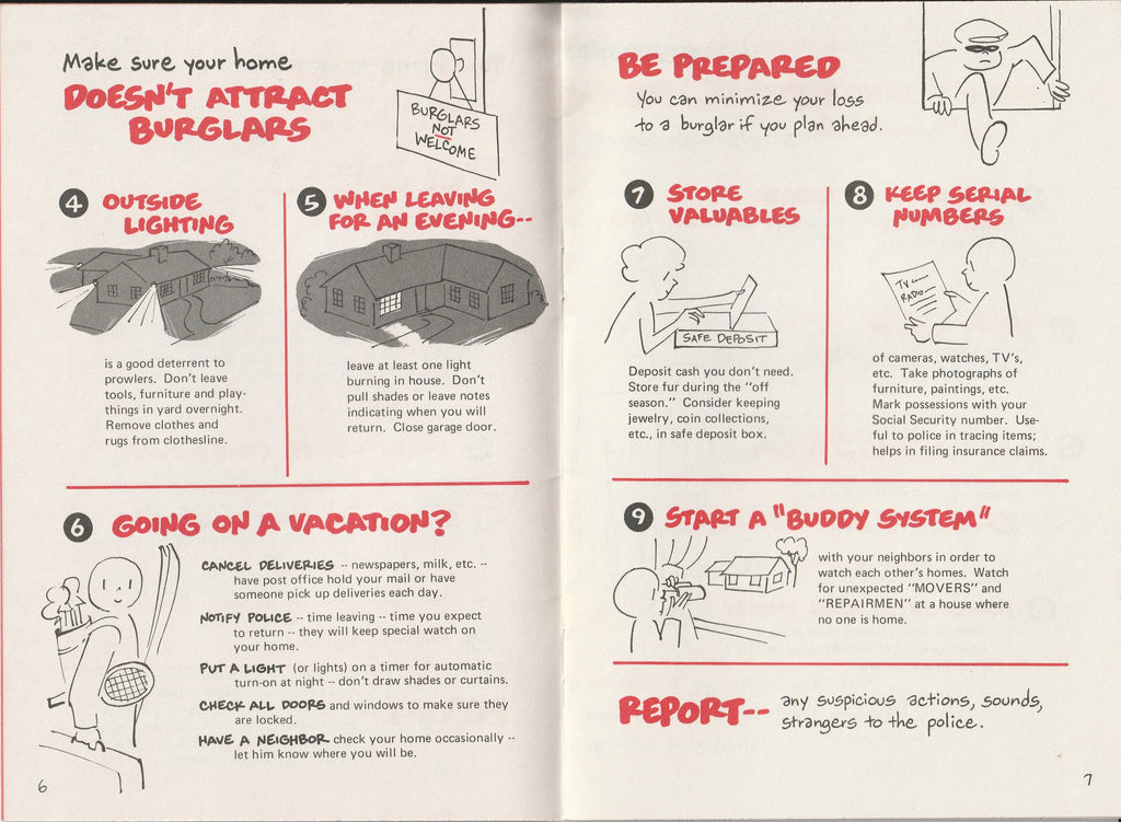 30 Ways You Can Prevent Crime - A Scriptographic Booklet, c. 1977  Pg. 6-7