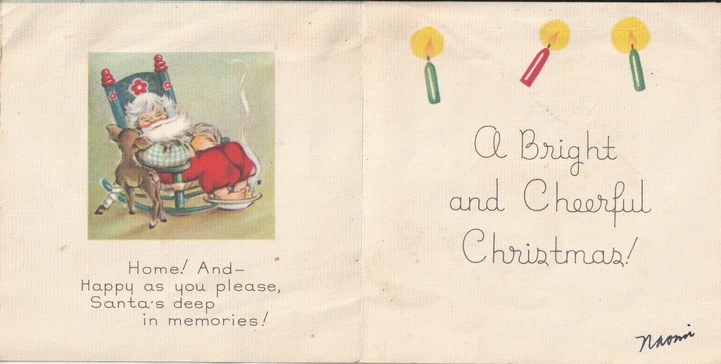 A Bright and Cheerful Christmas - White & Wyckoff - Card, c. 1950s Inside