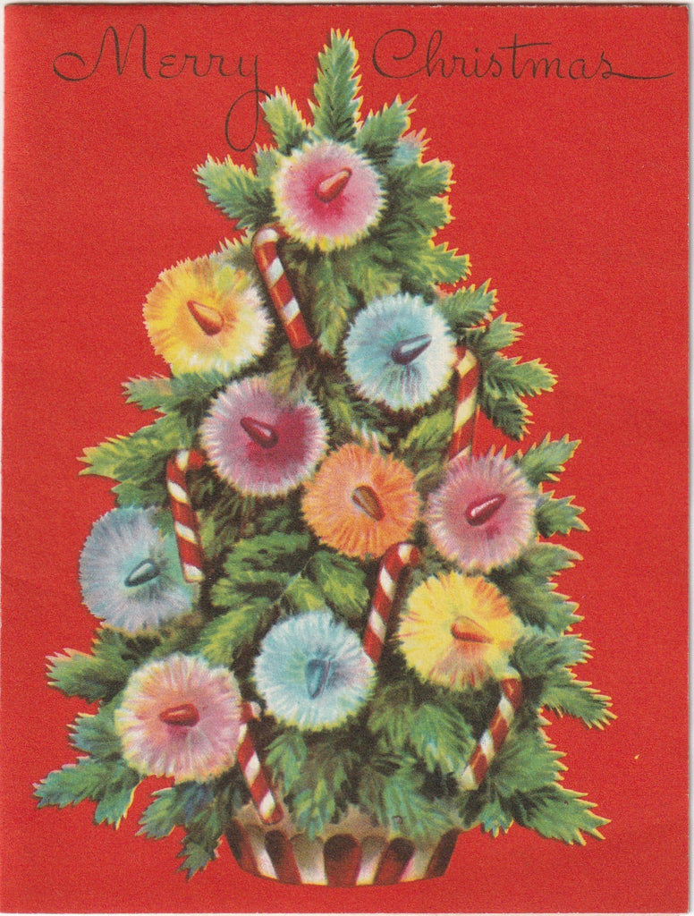 A Cordial Little Card - Merry Christmas - Card, c. 1950s