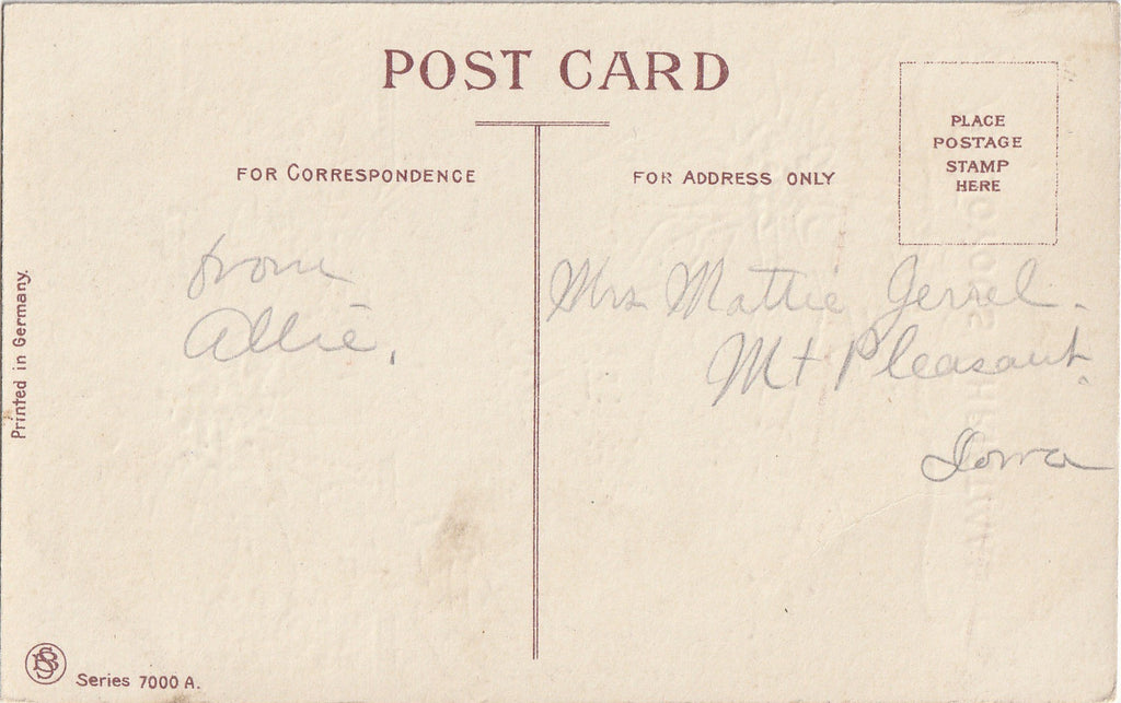 A Joyous Christmas- Poinsettia - Postcard, c. 1910s Back