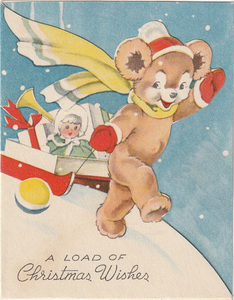 A Load of Christmas Wishes - Whitman Card, c. 1940s