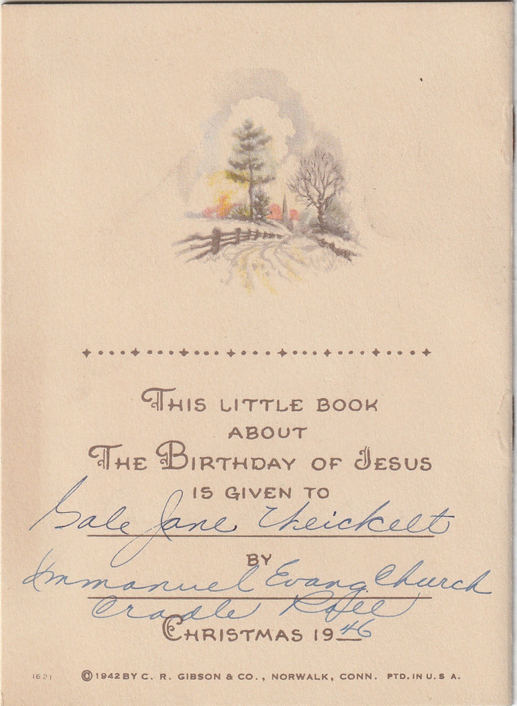A Story of the First Christmas - C. R. Gibson & Co. - Booklet, c. 1942 Back