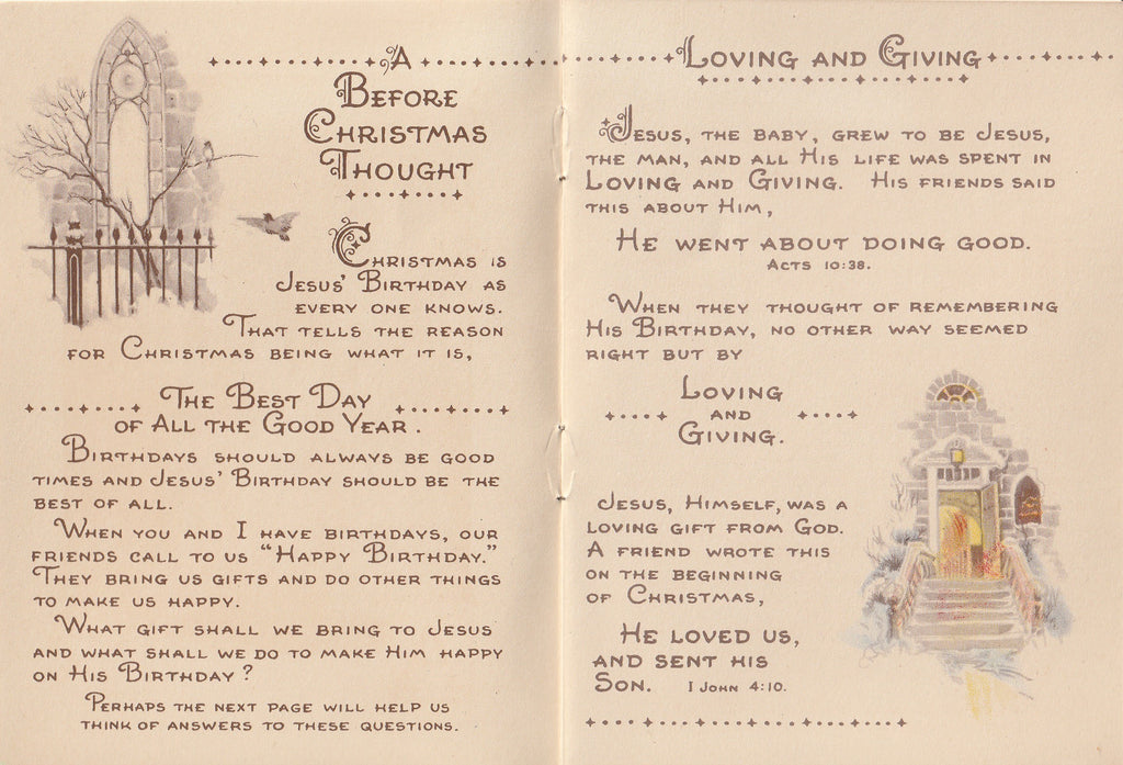 A Story of the First Christmas - C. R. Gibson & Co. - Booklet, c. 1942 A Before Christmas Thought
