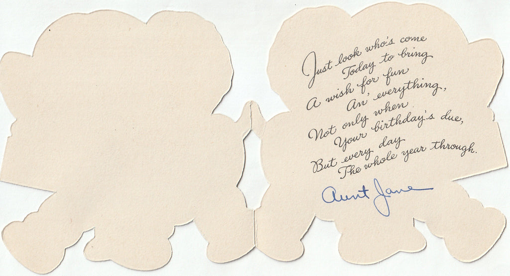 A Wish For Fun - Happy Birthday Elephant - A Hallmark Card, c. 1943 Inside