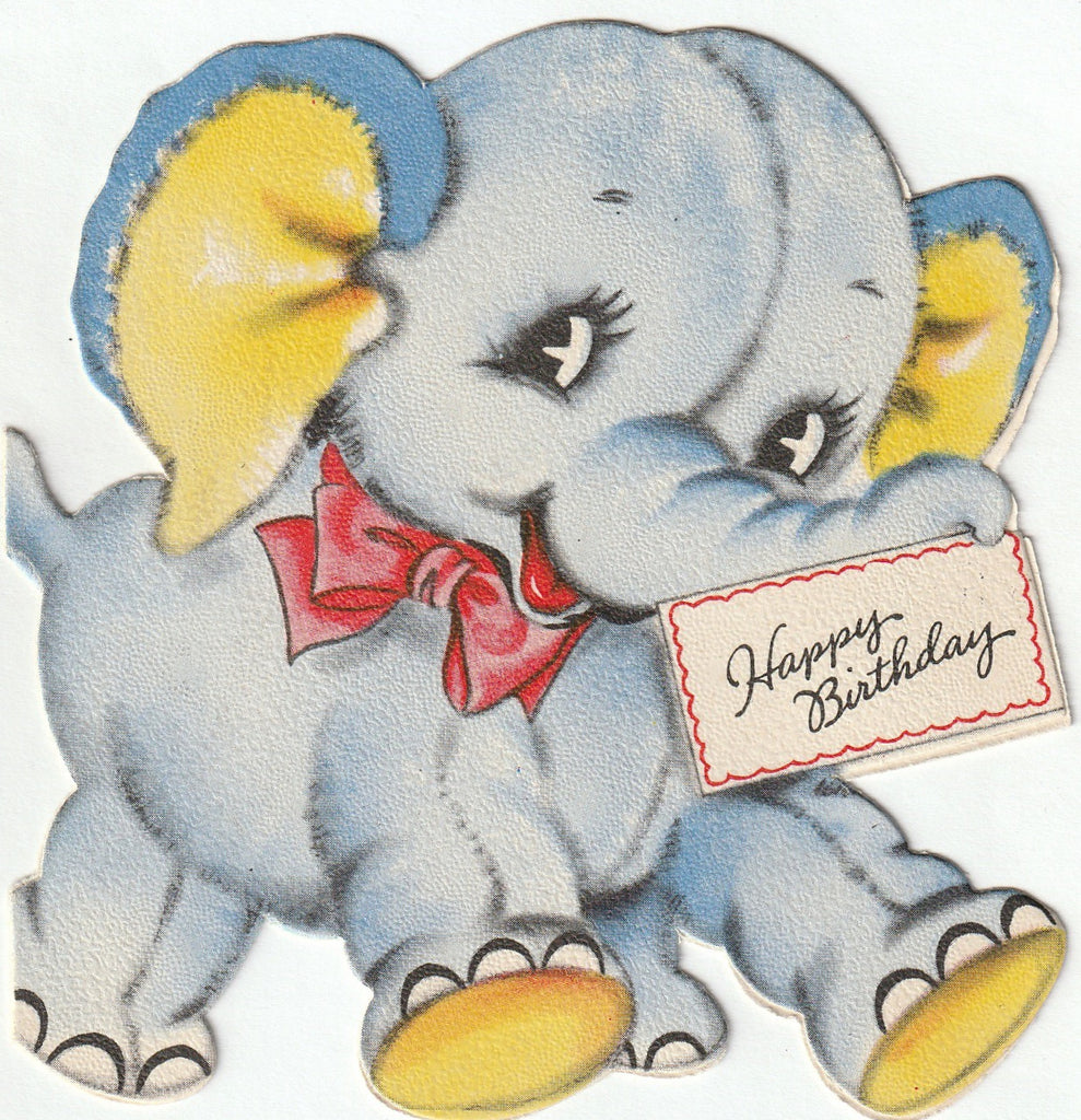 A Wish For Fun - Happy Birthday Elephant - A Hallmark Card, c. 1943