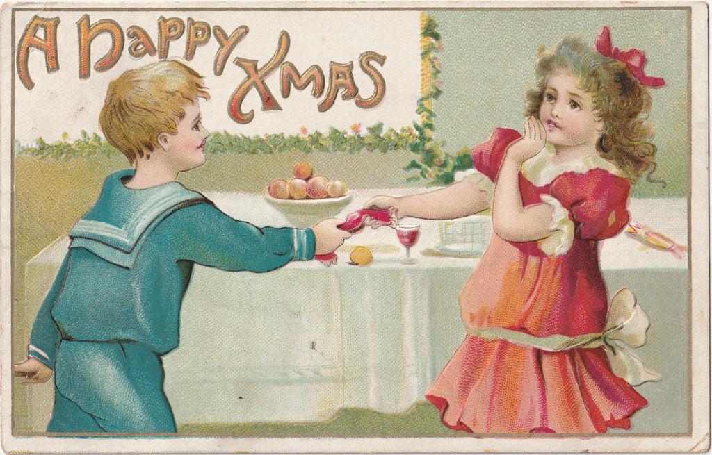A Happy Xmas Antique Postcard