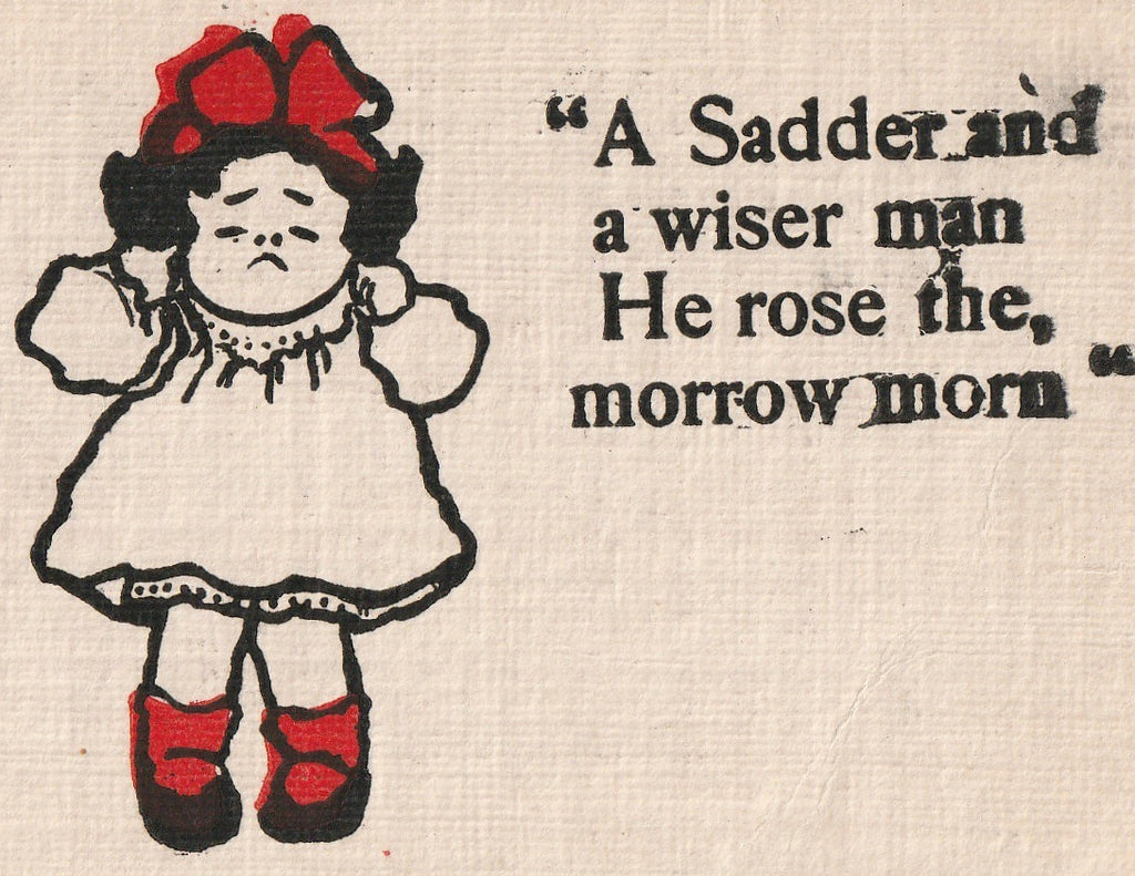 A Sadder and Wiser Man He Rose Postcard Close Up 2