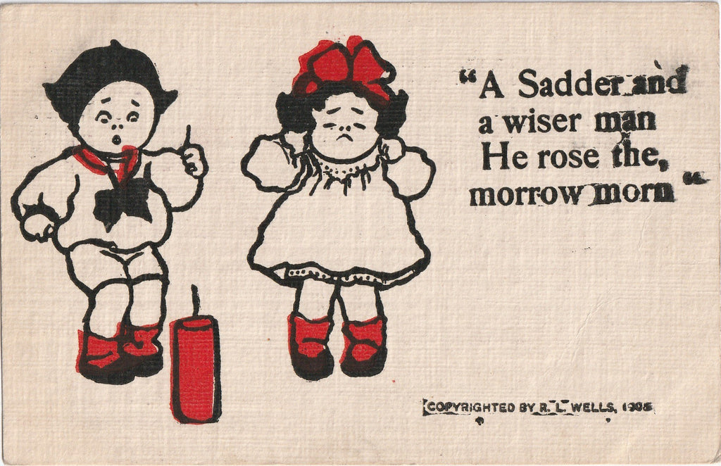A Sadder and Wiser Man He Rose Postcard