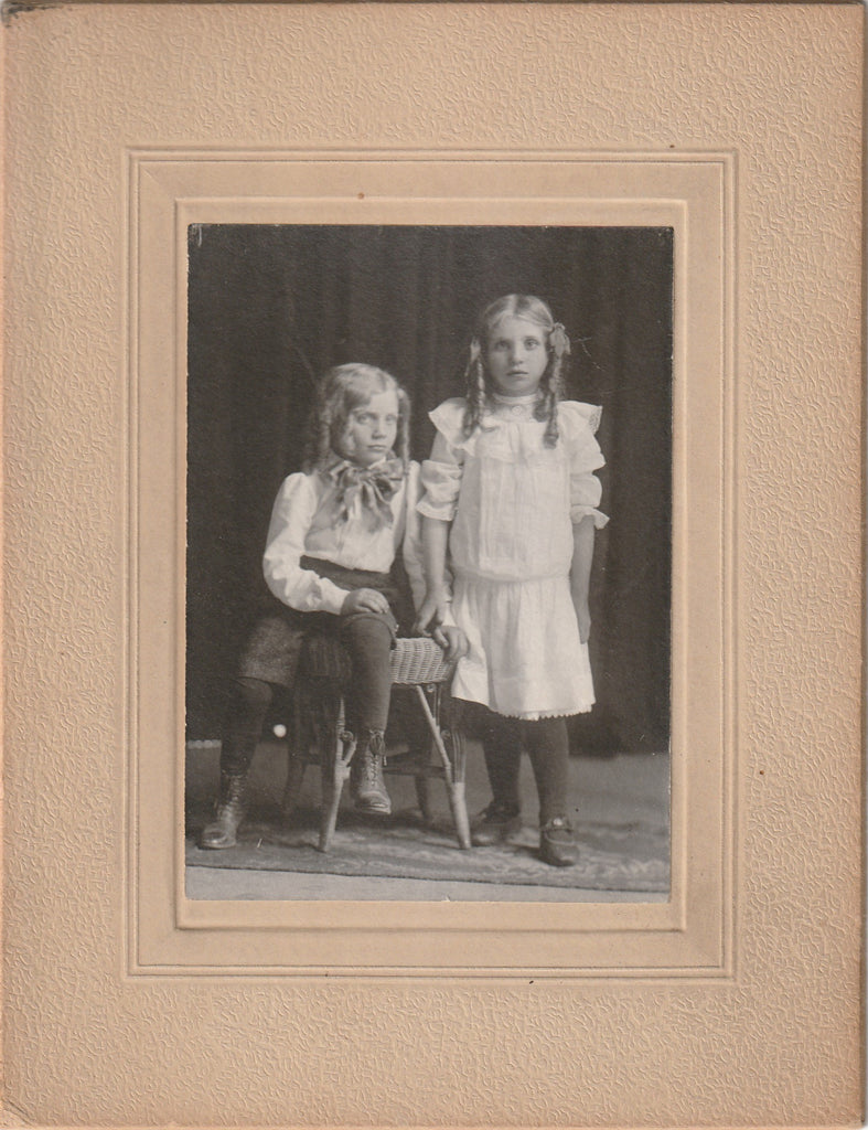 Alan and Helen Cook - Victorian Children - Creepy Cute - Cabinet Photo, c 1890s
