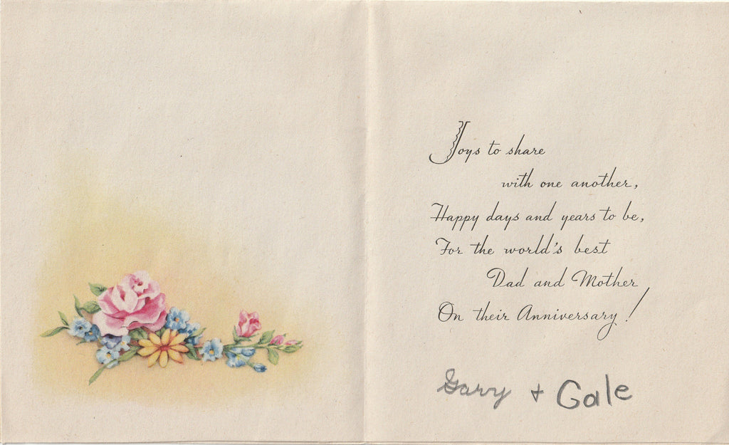 An Anniversary Wish for Mother and Dad - Card, c. 1940s Inside