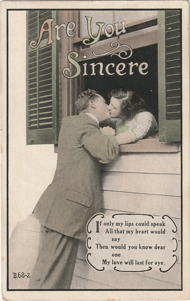 Are You Sincere Antique Romance Postcard