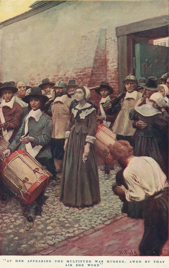 At Her Appearing the multitude was hushed - The Hanging of Mary Dyer - Basil King - Howard Pyle - Print, c. 1900s Close Up