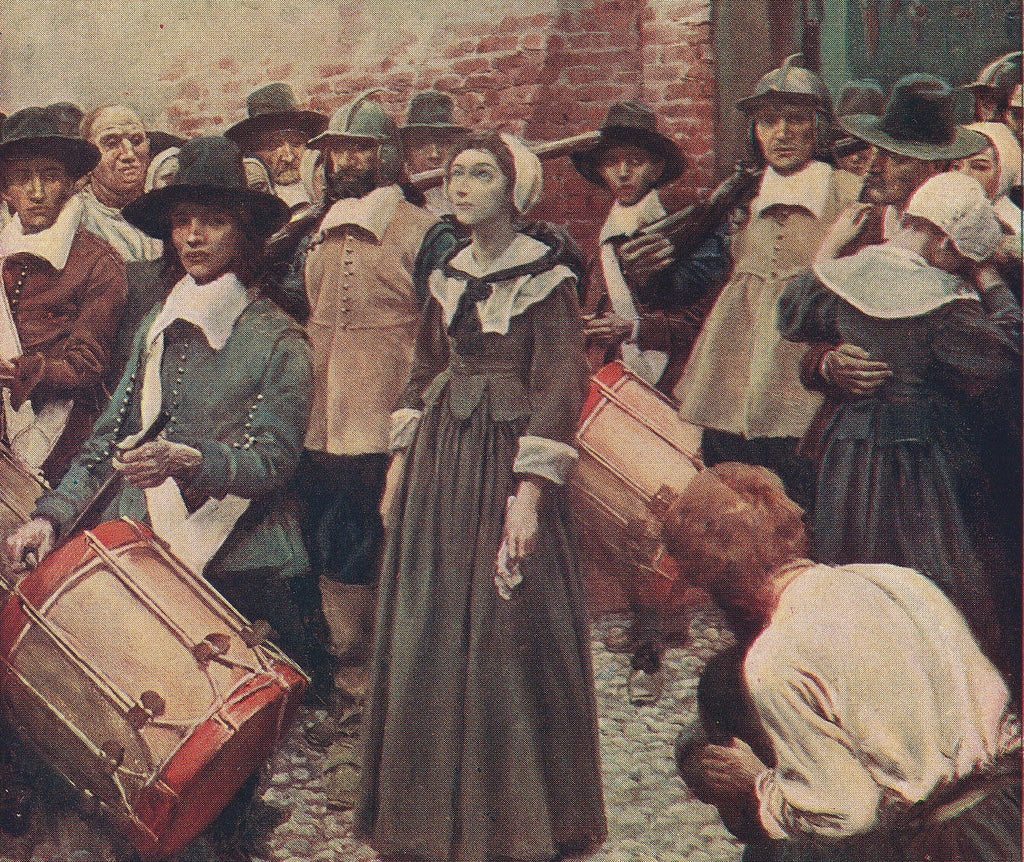 At Her Appearing the multitude was hushed - The Hanging of Mary Dyer - Basil King - Howard Pyle - Print, c. 1900s Close Up 2