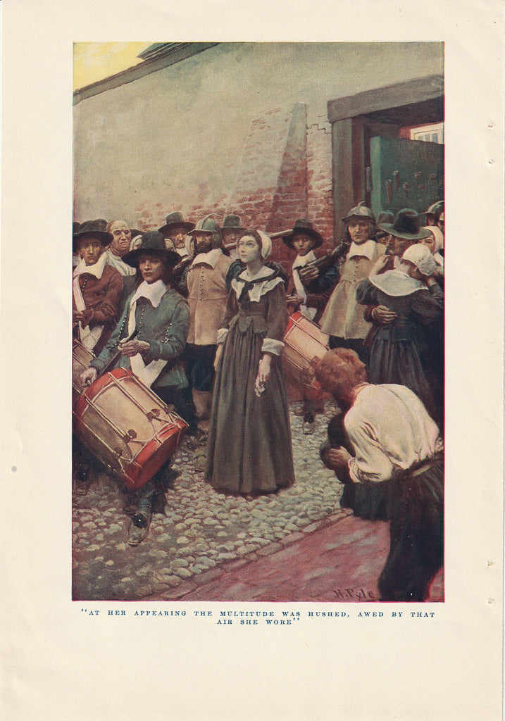 At Her Appearing the multitude was hushed - The Hanging of Mary Dyer - Basil King - Howard Pyle - Print, c. 1900s