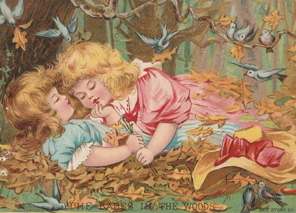 Babes in the Woods Woolson Spice Trade Card Close UP