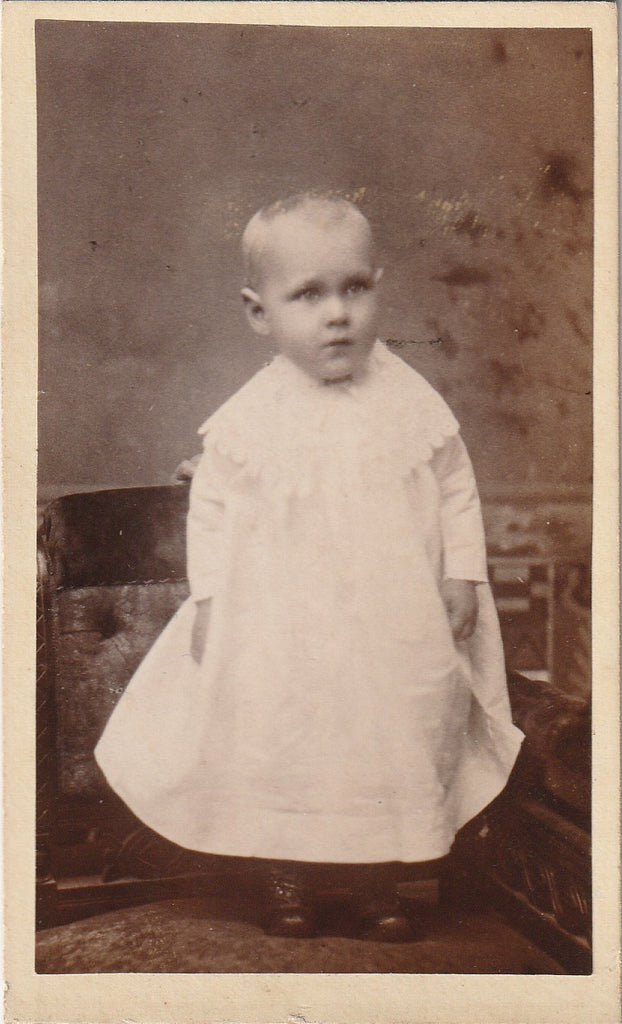 Baby and Hidden Mother's Hand CDV Photo