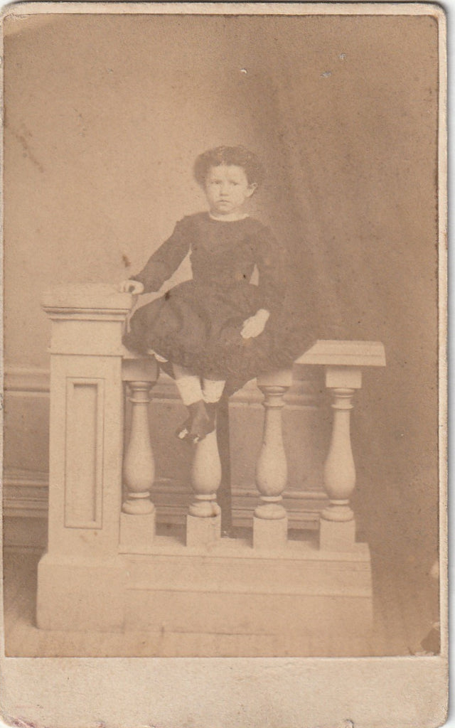 Balanced on a Bannister - Montreal, Canada - CDV Photo, c. 1800s