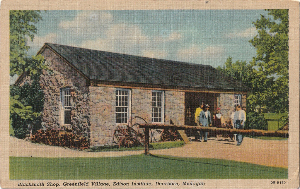 Blacksmith Shop - Greenfield Village, Edison Institute - Dearborn, MI - Postcard, c. 1940s