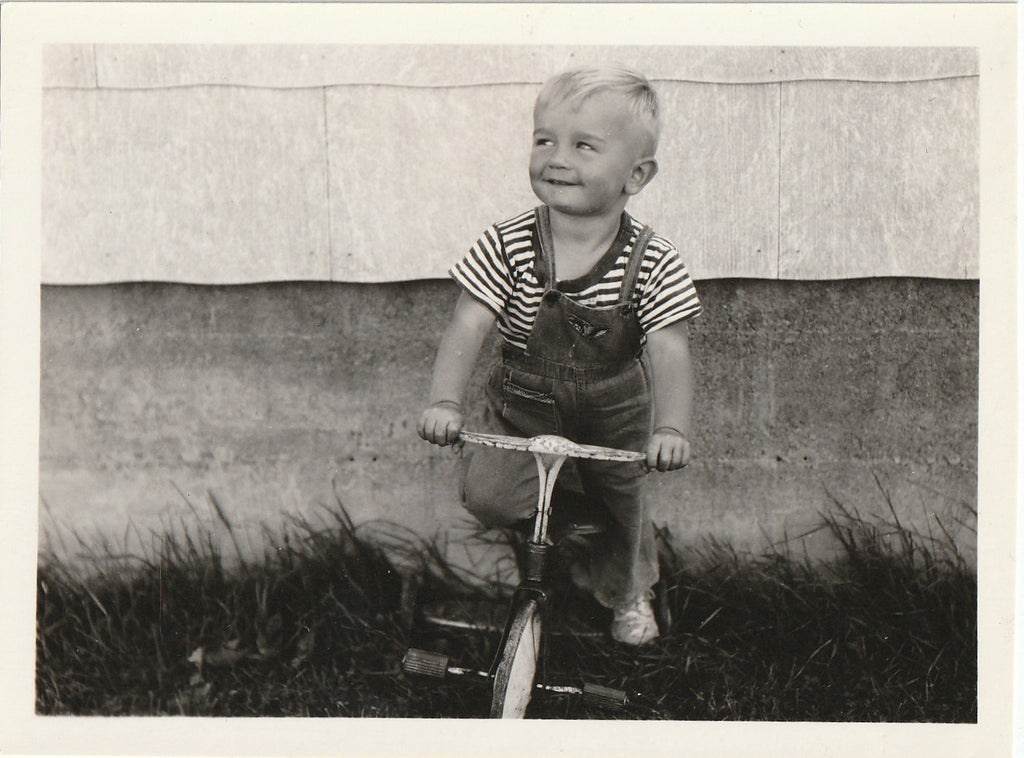Boy on Tricycle - Snapshot, c. 1950s – Ephemera Obscura Collection