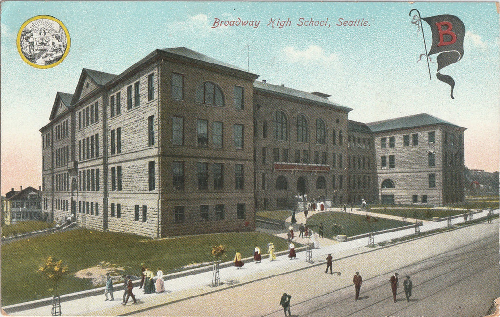 Broadway High School Seattle Washington Postcard