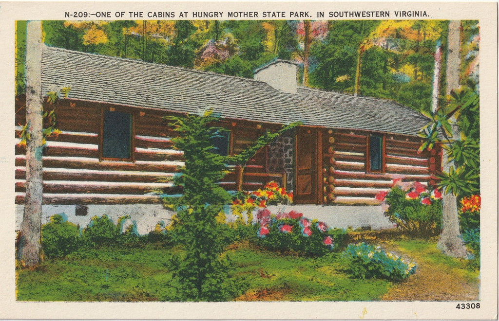 Cabin In Hungry Mother State Park Virginia Postcard 