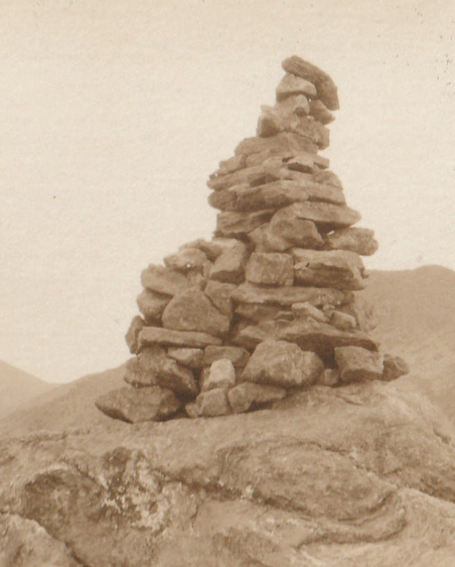Cairn on Summit of Mt. Madison Antique Photo RPPC Close Up 2