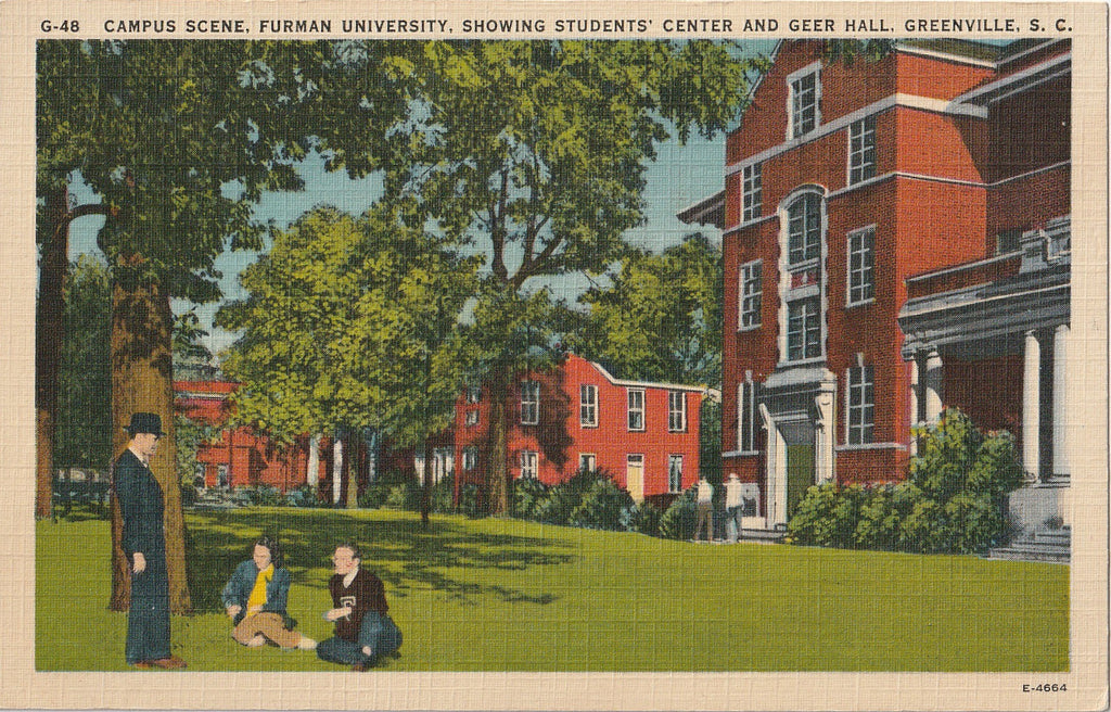 Campus Scene Furman University Students' Center, Greer Hall Greenville, SC Postcard