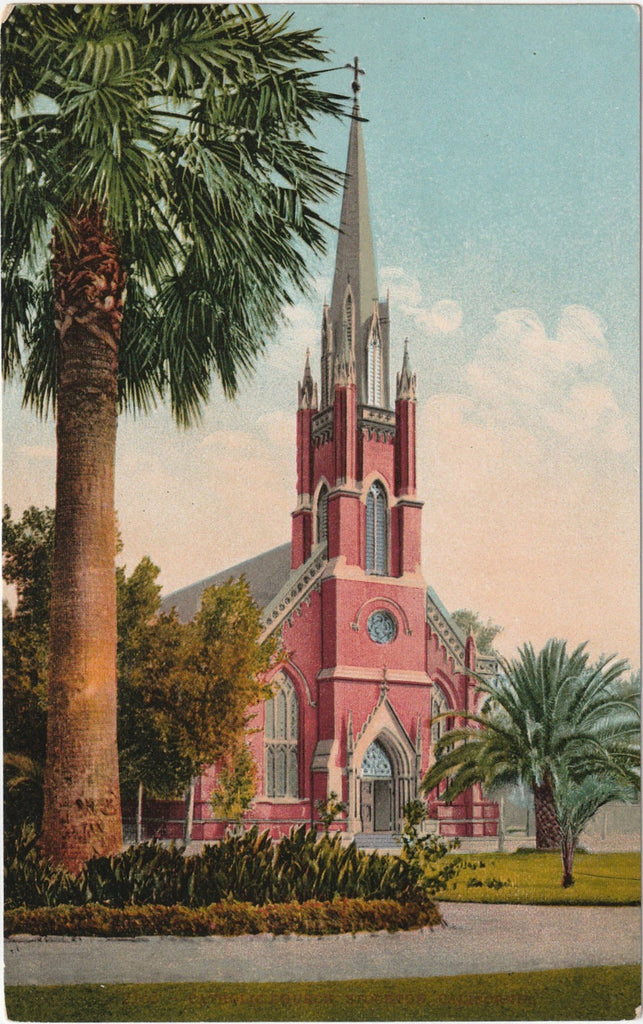 Catholic Church Stockton California Postcard