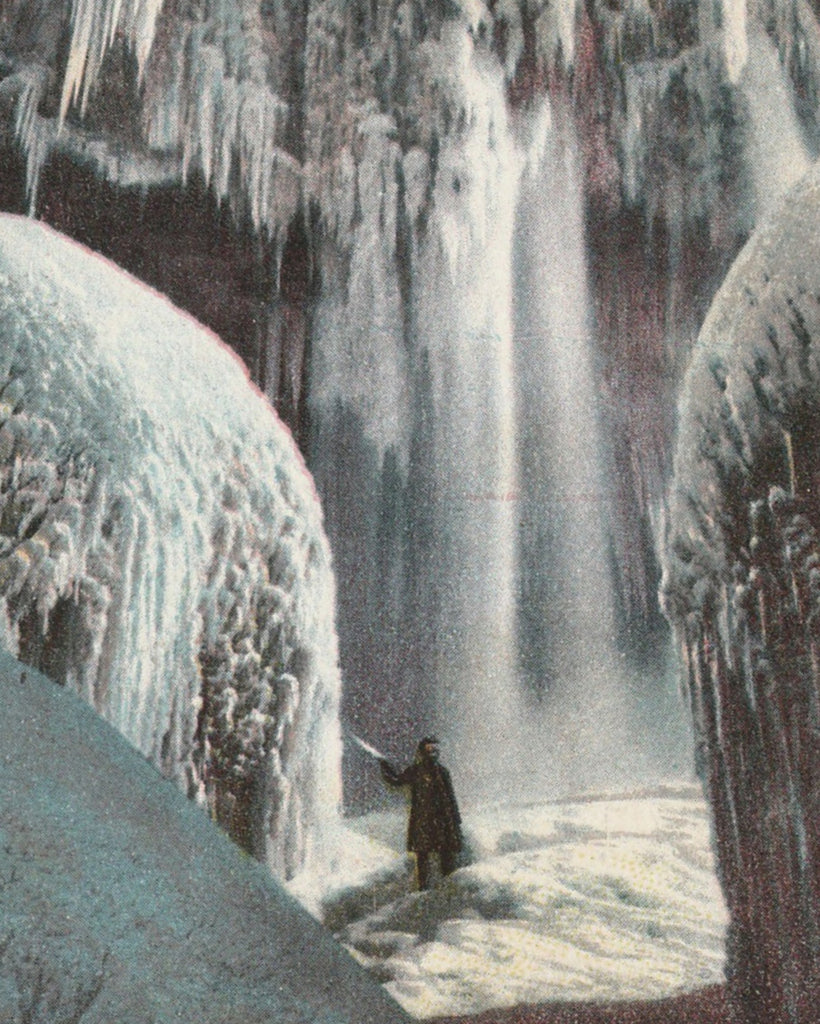 Cave Of The Winds Niagara In Winter Antique Postcard Close Up 2