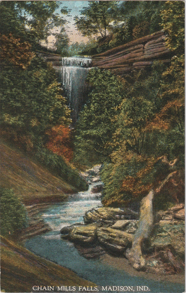 Chain Mills Falls Madison Indiana Postcard