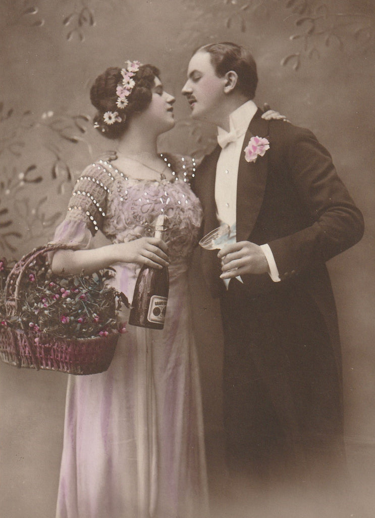 Cheers Darling Antique New Year RPPC Close Up