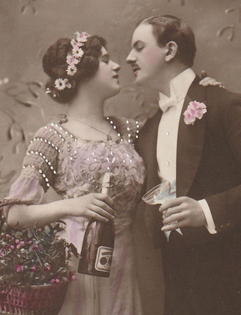 Cheers Darling Antique New Year RPPC Close Up 2