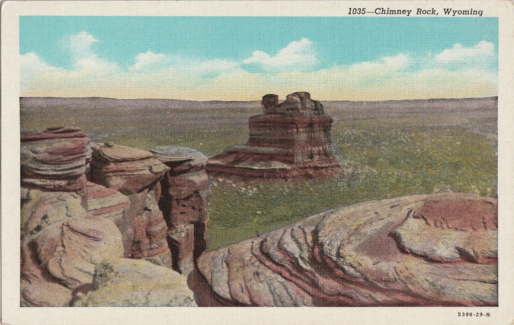 Chimney Rock Wyoming Postcard