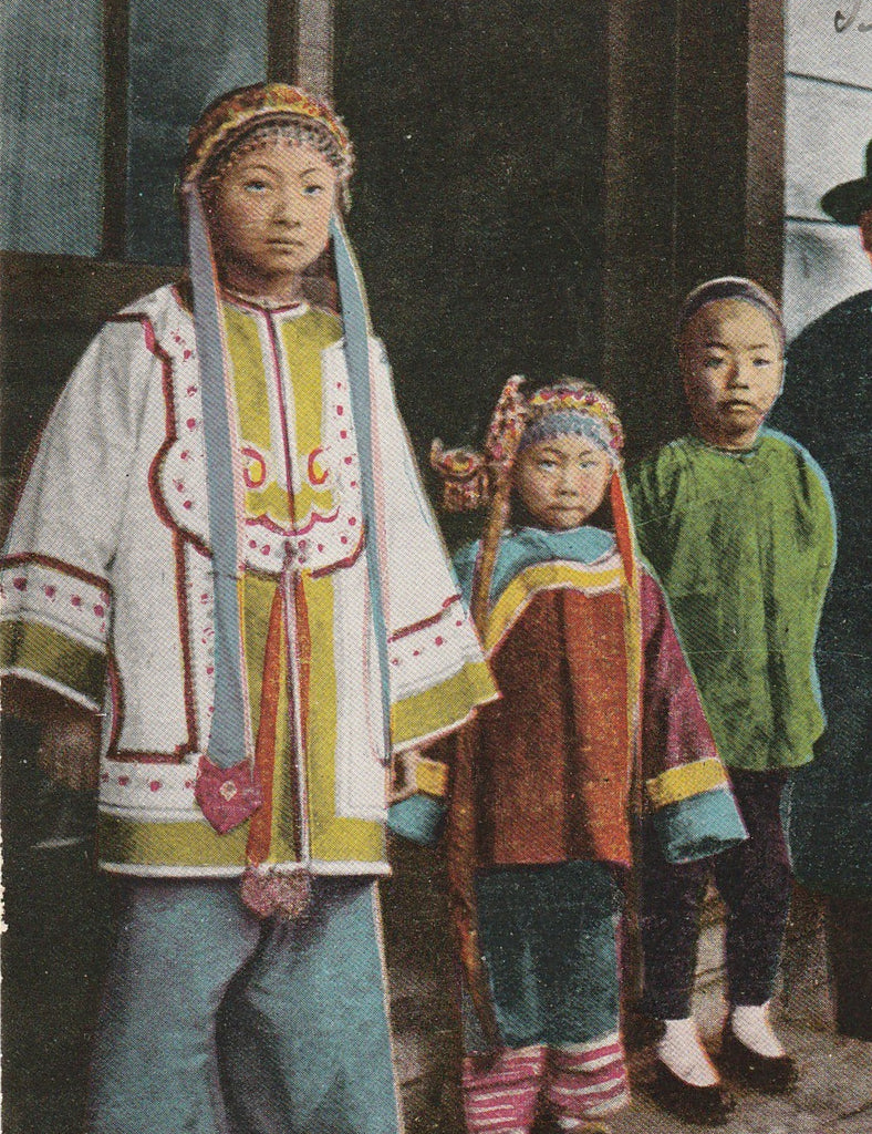 Chinese Family Chinatown San Francisco California Antique Postcard Close Up 2