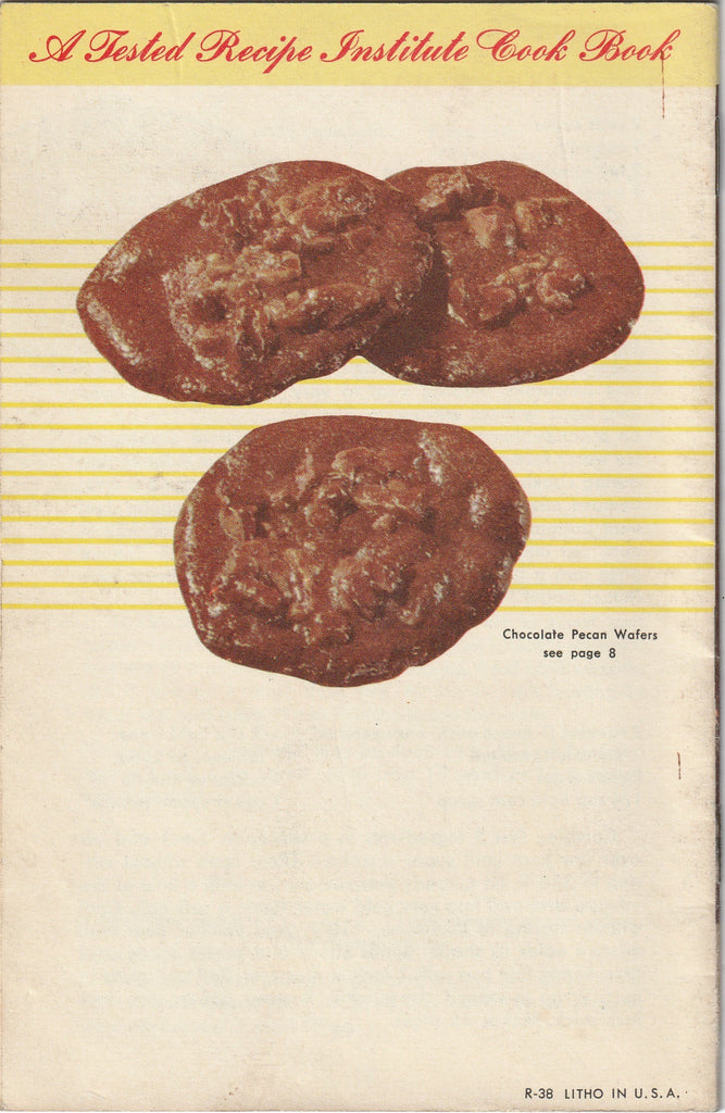 Chocolate Treats Plain and Fancy - Tested Recipe Institute - General Motors Information Rack Service - Booklet, c. 1958  Back Cover