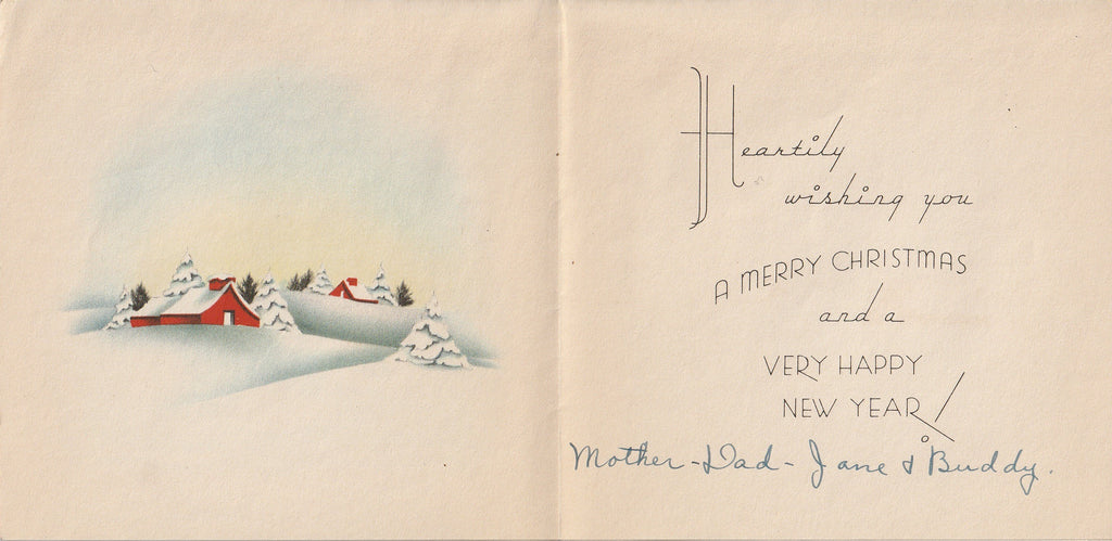 Christmas Greetings - Card, c. 1940s Inside