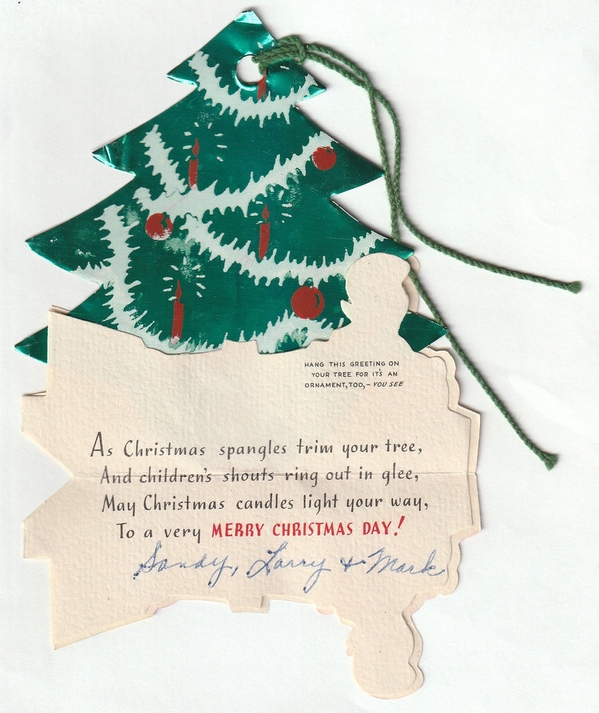 Christmas Spangles Trim Your Tree - Brilliants Ornament Card, c. 1940s