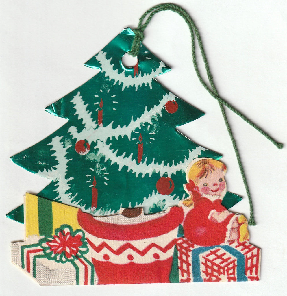 Christmas Spangles Trim Your Tree - Brilliants Ornament Card, c. 1940s