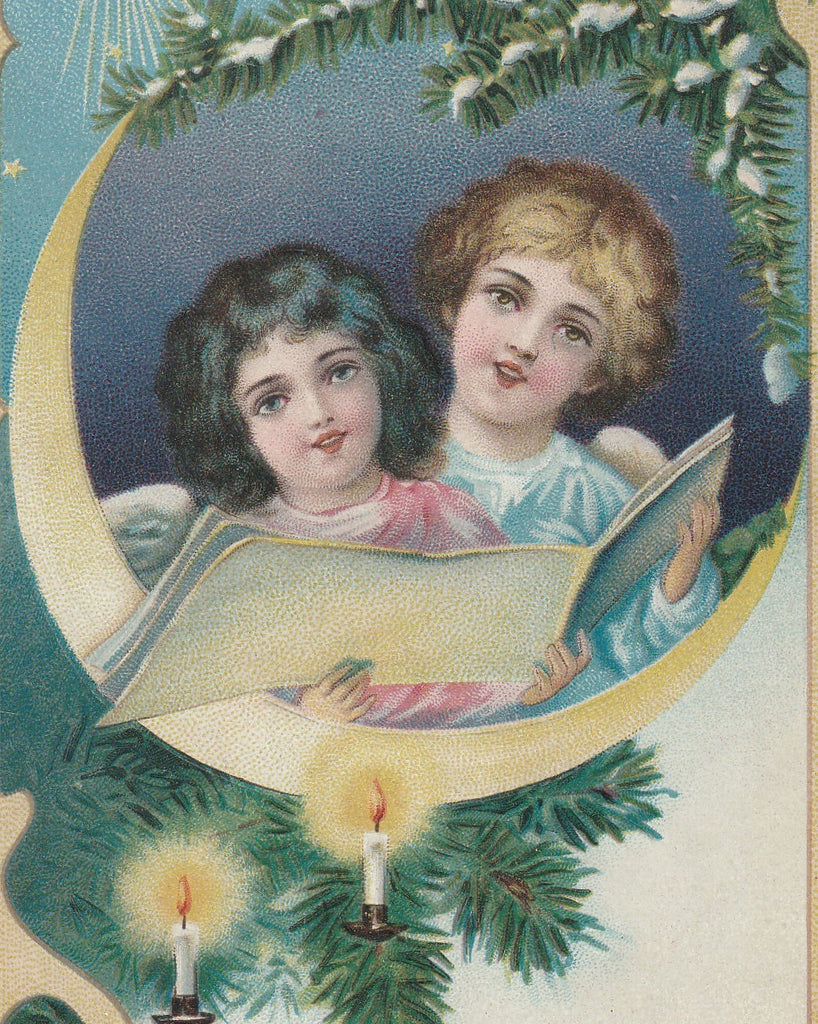 Christmas Moon Postcard Close Up