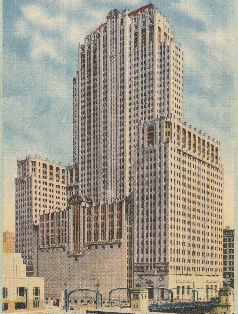 Civic Opera Building Chicago Postcard Close Up