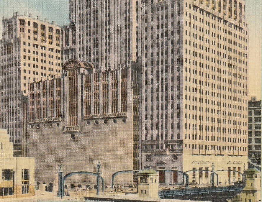 Civic Opera Building Chicago Postcard Close Up 3