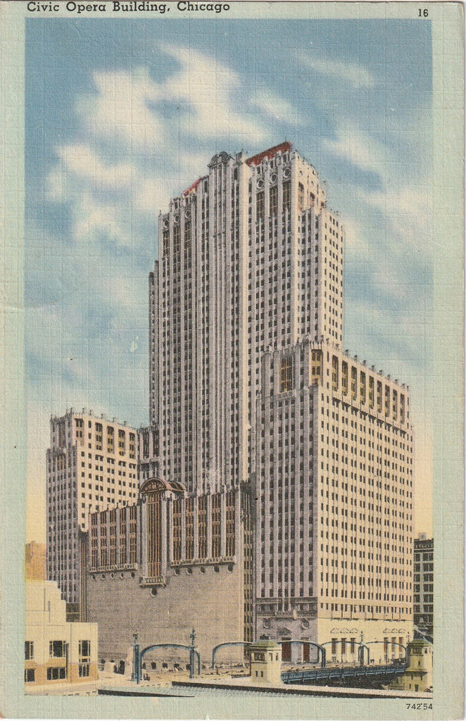 Civic Opera Building Chicago Postcard