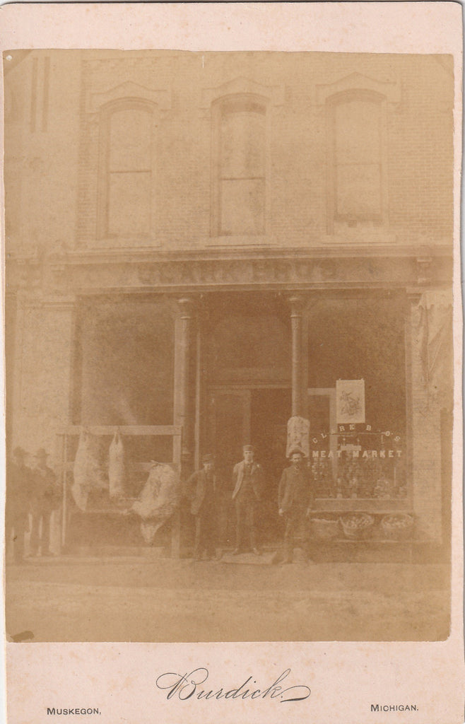 Clark Brothers Meat Market - Muskegon, MI - Cabinet Photo, c. 1880s