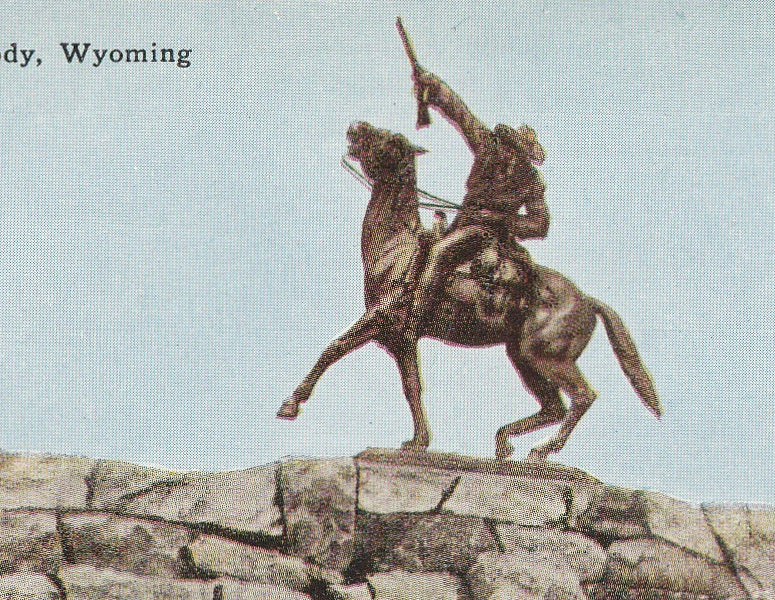 Buffalo Bill Cody Memorial Wyoming Postcard Close Up
