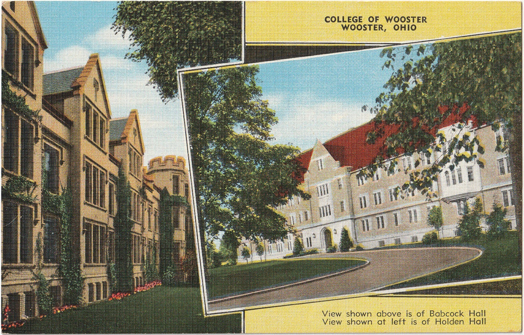 College of Wooster, Ohio - SET of 3 - E. C. Kropp - Postcards, c. 1930s 3 of 3
