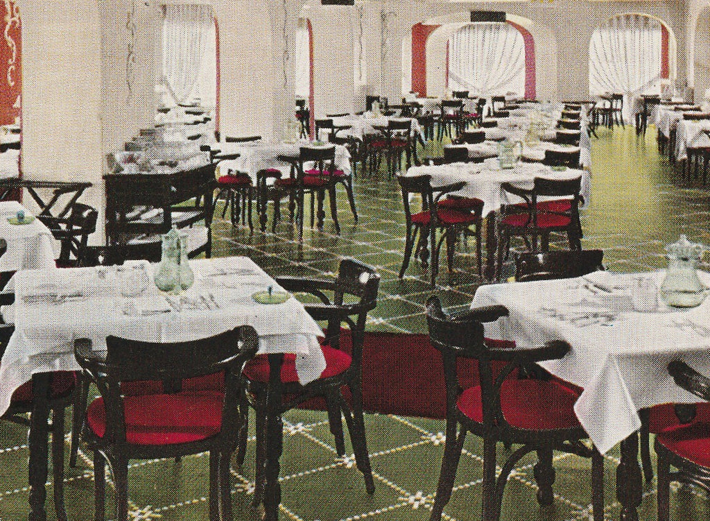Colonnade Room Edgewater Beach Hotel Chicago Postcard Close Up 2