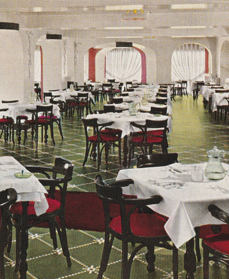 Colonnade Room Edgewater Beach Hotel Chicago Postcard Close Up 3