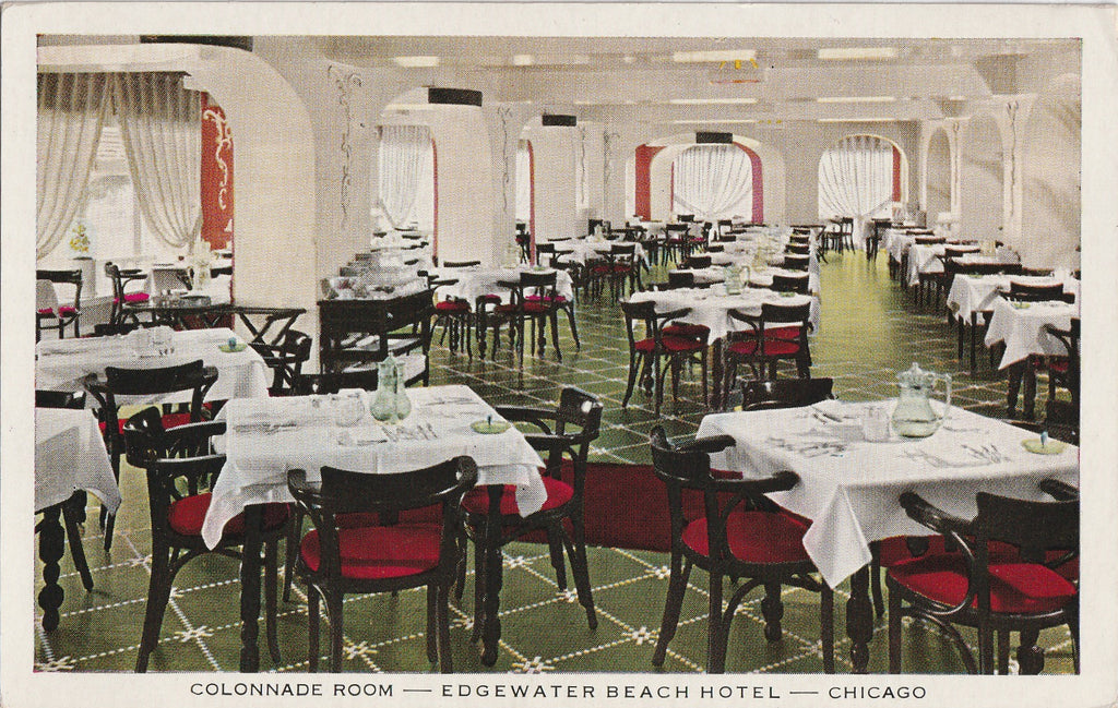 Colonnade Room Edgewater Beach Hotel Chicago Postcard