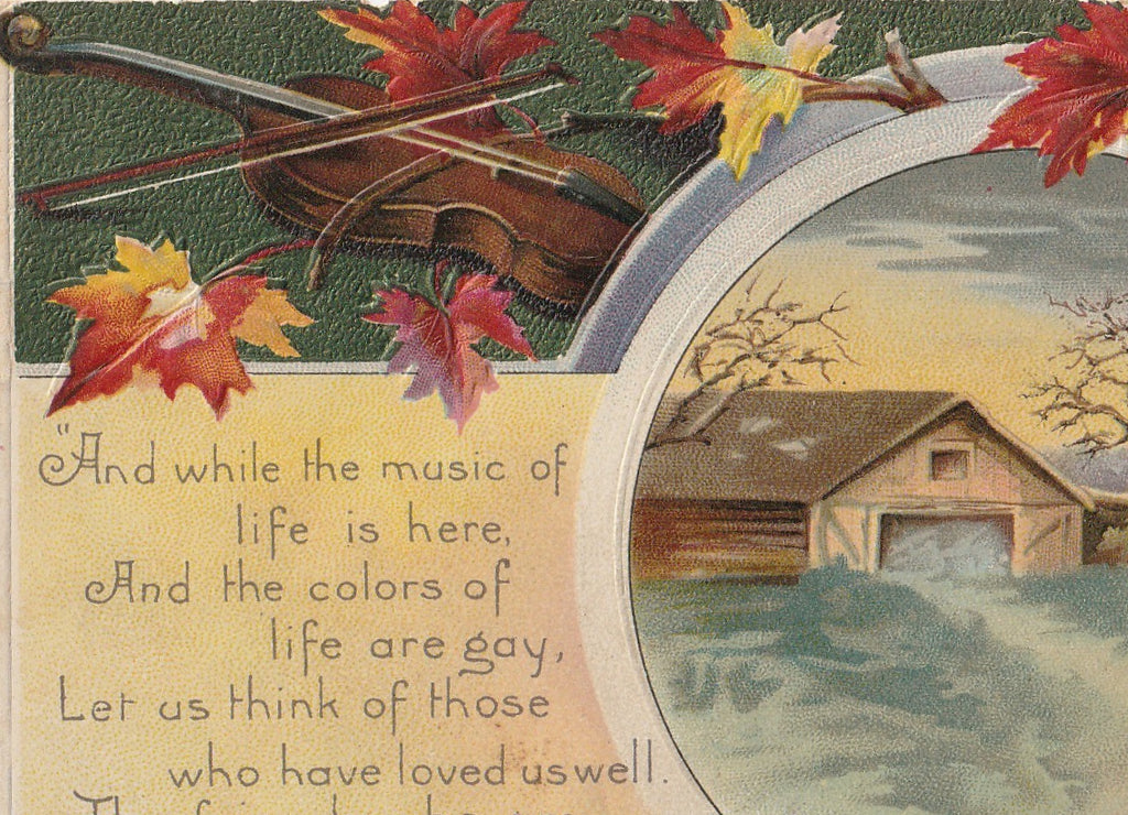 Music of Life Colors Gay Thanksgiving Postcard Close Up 2