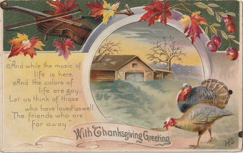 Music of Life Colors Gay Thanksgiving Postcard